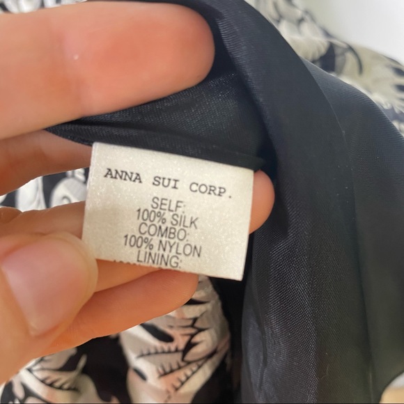 New Anna Sui Strapless Silk Dress 8 - Picture 10 of 11